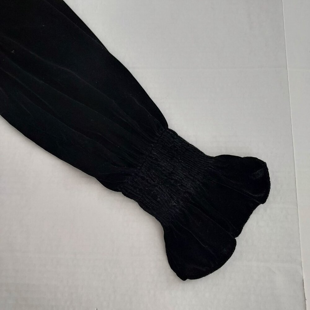 Black Puff-Sleeve Mini Dress with High Neck - Picture 11 of 15